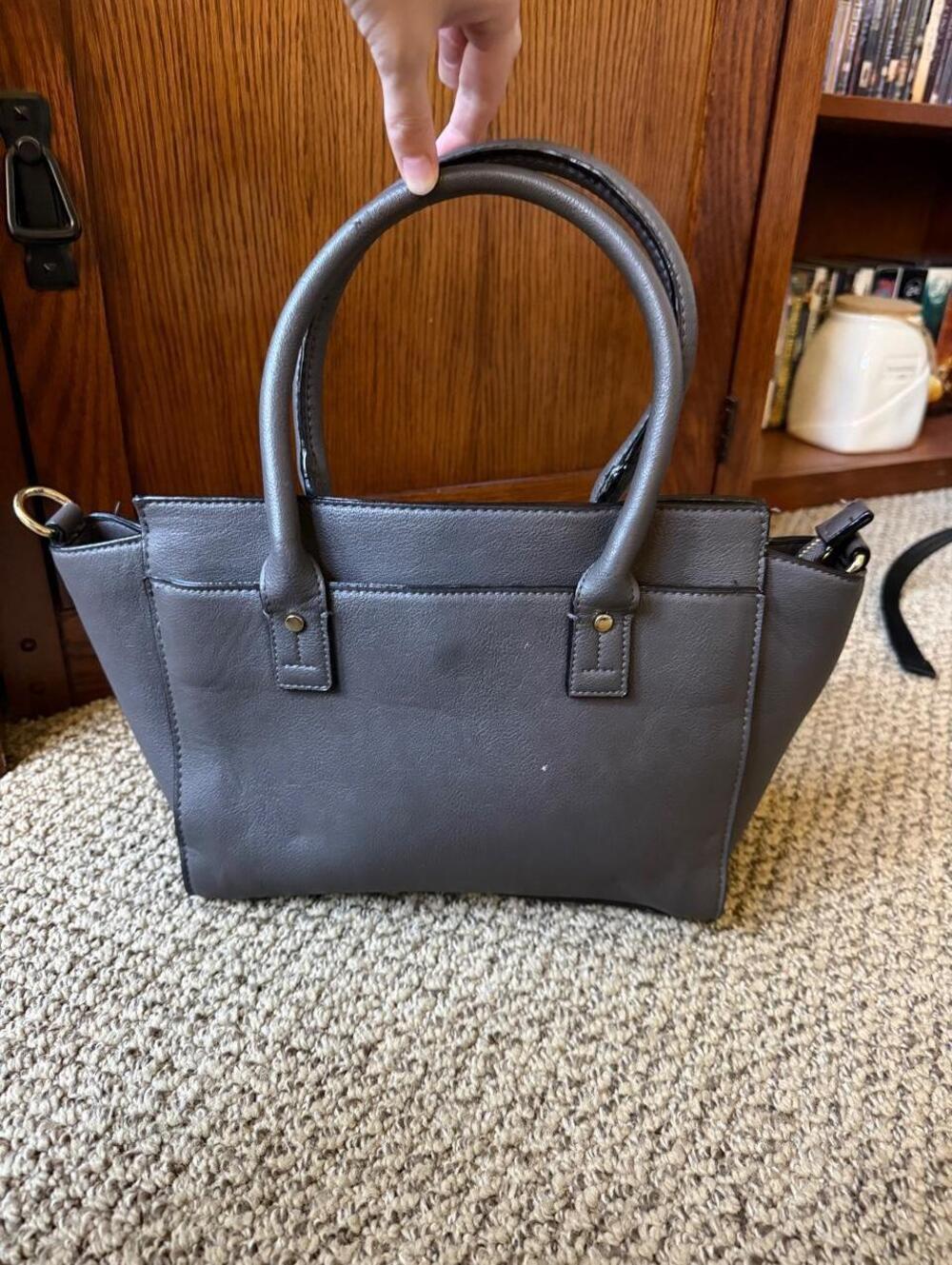 chic grey handbag pocket book purse